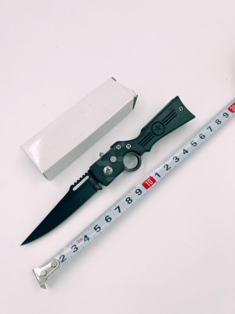 Mini Canivete Automático Saque Rápido Tatico Militar Preto CJ-1130