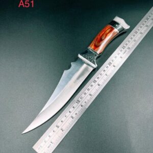 Faca De Caça Pesca Churrasco Luxo Fulltang Inox A51