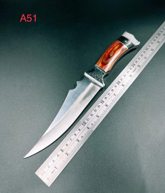 Faca De Caça Pesca Churrasco Luxo Fulltang Inox A51