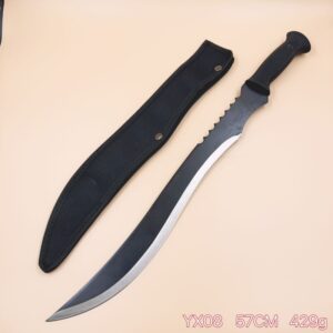 Facão Militar Tático  Lâmina Curva 57cm Cabo Emborrachado YX08