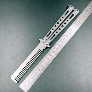 Canivete Butterfly Pente Sem Fio Inox Para Treinos Prata 1233-PT