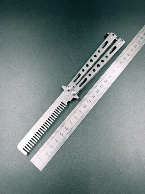 Canivete Butterfly Pente Sem Fio Inox Para Treinos Prata 1233-PT