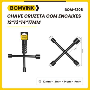 Chave Cruzeta Com Encaxes 12/13/14/17mm BOMVINK BOM-1208