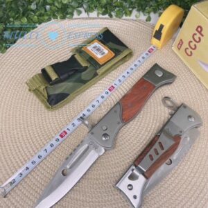 Canivete Baioneta Automático Ak-47 Cabo Madeira 28cm 726B-M