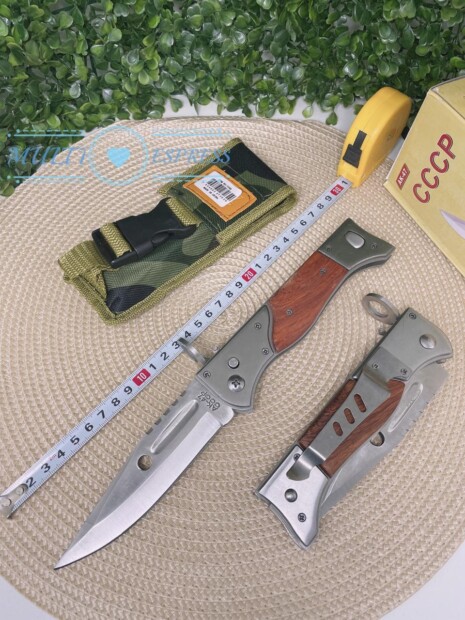 Canivete Baioneta Automático Ak-47 Cabo Madeira 28cm 726B-M