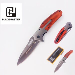 Canivete Blademaster Tático Militar Semi Automatico Madeira E Aço CJ-349