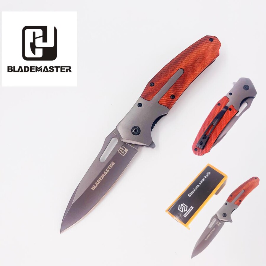 Canivete Blademaster Tático Militar Semi Automatico Madeira E Aço CJ-349