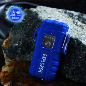 Isqueiro De Plasma Aprova D`água Aprova De Vento Usb Camping H-01-Azul
