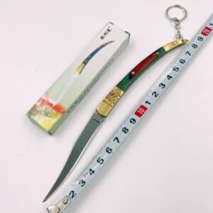 Canivete Nautika Em Aço Inox Com Cabo Madeira Chaveiro 8002