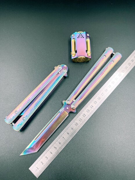 Canivete Butterfly Cs Go Trava Mola Afiado Manobras Aço Profissional AK3-CS-4