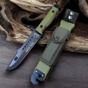 Faca Titanium 30cm Coated RK-19009 Táticas Caça Sobrevivência Lâmina De Aço Carbono M9-08-Verde