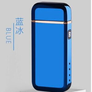 Isqueiro Giratório De Plasma Recarregável A Prova De Vento Usb Turbo Elétrico H-04-Azul