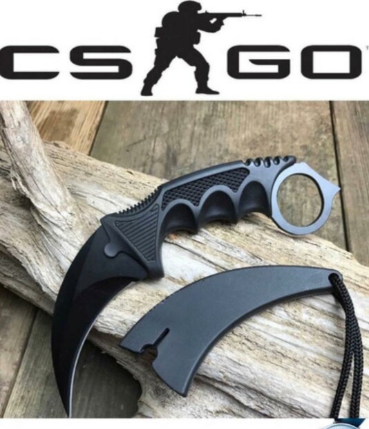 Karambit Black Cs Go Afiada Faca Preta - Combate Tática 0431-570