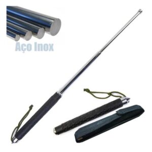 Bastão Cassetete Retrátil Em Aço Cromado Auto Defesa 65cm Original YRG-3