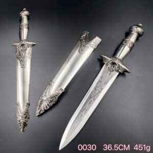 Espada Adaga Medieval Romana Prata Inox 0030