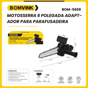 Motosserra 6 Polegada Adaptador Para Parafusadeira BOMVINK BOM-5668