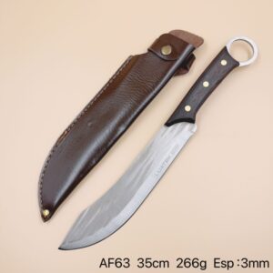 Faca Cutelo Fulltang Aço Manganês,chef, Japonês,+bainha Couro AF-63