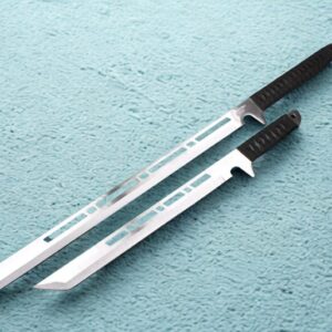 Kit Facão Tático 68cm Fulltang C/ Faca Tática 45cm Luxo E Bainha Pesca, Caça e Sobrevivência, Com Cabo  Personalizado.K74