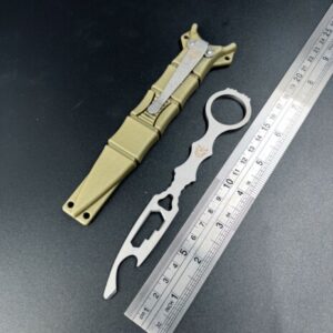 Faca de Bota Faca Tatica Multifuncional Camping Com Bainha de Polimero Prata