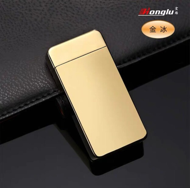 Isqueiro De Plasma Elétrico Sensor De Vibração Arco Duplo H-8-Dourado