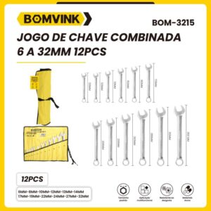 Jogo de Chave Combinada 6 a 32MM 12PCS  BOMVINK BOM-3215