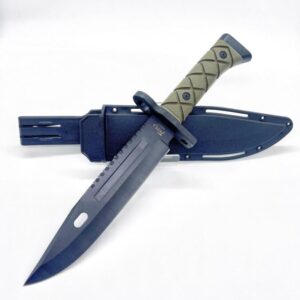 Faca Baioneta Verde Cabo Emborrachado Acampamento YKD-11