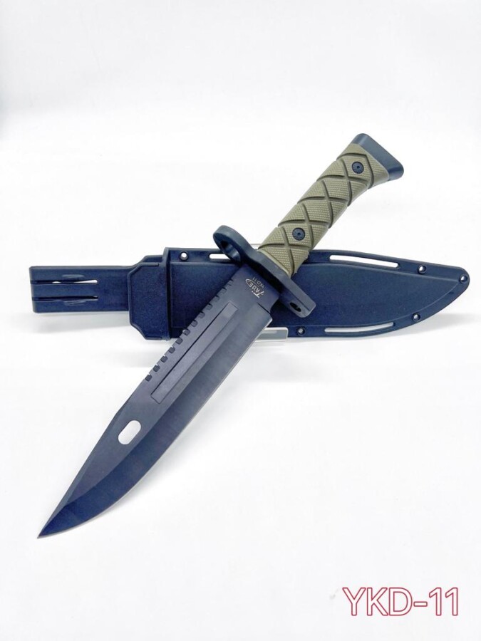 Faca Baioneta Verde Cabo Emborrachado Acampamento YKD-11
