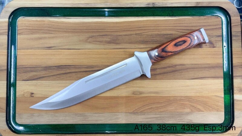 Faca De Caça Pesca Churrasco 38cm Luxo Fulltang Inox A165