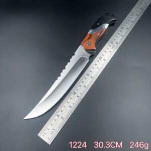 Faca De Caça Pesca Churrasco Luxo Fulltang Inox 1224