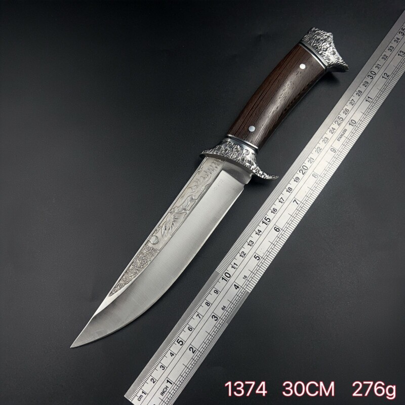 Faca De Caça Pesca Churrasco Luxo Fulltang Inox 1374