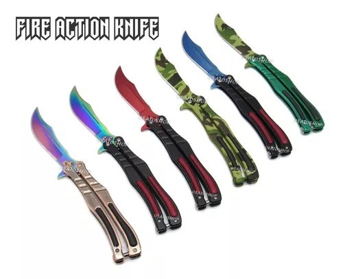 Canivete Butterfly Cs Go Trava De Mola + Bainha 06-0966