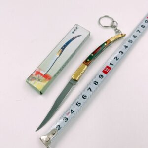 Mini Canivete Nautika Em Aço Inox Com Cabo Madeira Chaveiro 8003