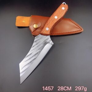 Cutelo Artesanal Inox Faca Brut Forge Cabo Madeira 1457