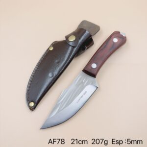 Faca Cutelo Fulltang Aço Manganês,chef, Japonês,+bainha Couro AF-78