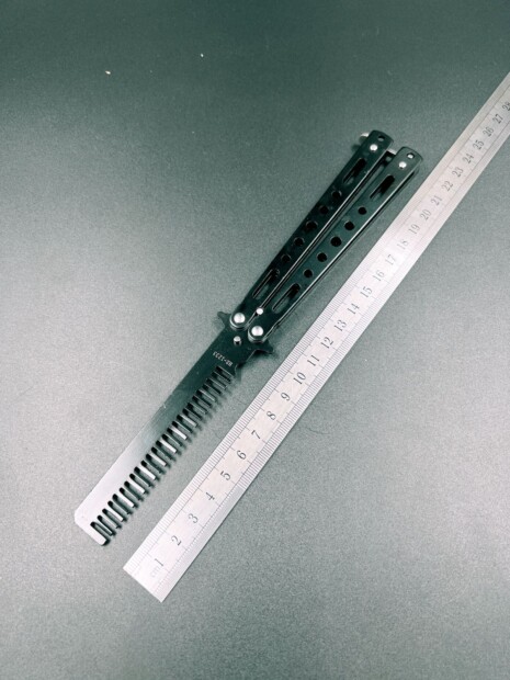 Canivete Butterfly Pente Sem Fio Inox Para Treinos Preto 1233-P