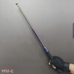 Bastão Retrátil Auto Defesa Pessoal Aço Ponta Maciça YF51-Colorido