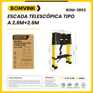 ESCADA TELESCÓPICA TIPOA 2.6+2.6M BOMVINK BOM-2803