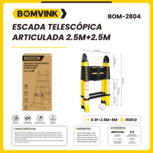 ESCADA TELESCÓPICA ARTICULADA BOMVINK BOM-2804