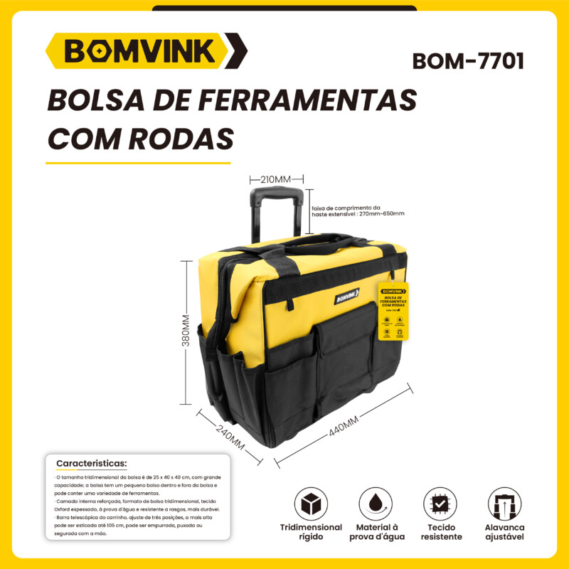 Bolsa de Ferramentas com Rodas BOMVINK BOM-7701