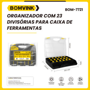 ORGANIZADOR 23 DIVISÓRIAS P/ CAIXA DE FERRAMENTAS BOMVINK BOM-7721