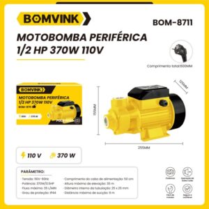 Motobomba Periférica  1/2 370w 110v BOMVINK BOM-8711