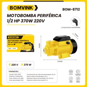 Motobomba Periférica  1/2 370w 220v BOMVINK BOM-8712