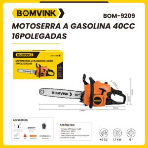 MOTOSERRA A GASOLINA 40CC 16POL BOMVINK BOM-9209