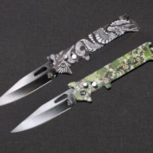 Canivete Automático 20cm Saque Rápido Tatico Militar Preto H621