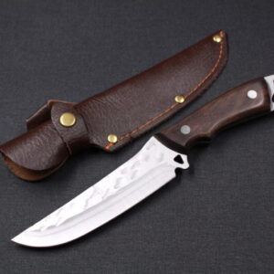 Faca Cutelo Fulltang Aço Manganês,chef, Japonês,+bainha Couro C/ Abridor DJ396