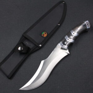 Faca De 32cm Caça Pesca Churrasco Luxo Fulltang Inox com Bainha Nylon  HZ-06-0509