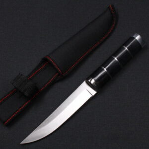 Faca De Caça Pesca e Churrasco Luxo 25,5cm Multiuso C/ Bainha, Cabo Personalizado Madeira /Prata 06-0876