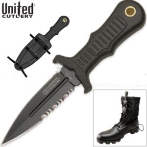 Mini Faca Punhal De Bota Militar Comabte Preto TAUE-01