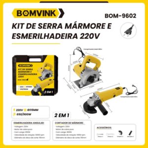 KIT SERRA MÁRMORE E ESMERILHADEIRA 220V BOMVINK BOM-9602