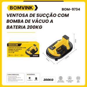 VENTOSA DE SUCÇÃO COM BOMBA DE VÁCUO BATERIA BOMVINK BOM-9734